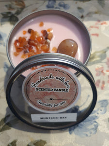 Crystal Candle - Carnelian - Montego Bay Fragrance