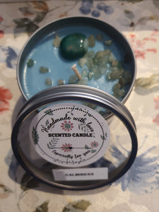 Crystal Candle - Green Aventurine- Lemongrass and Persian Lime