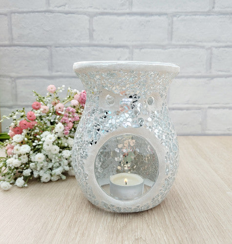 Silver Mosaic T Light Burner