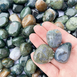 Moss Agate Tumbled Stones