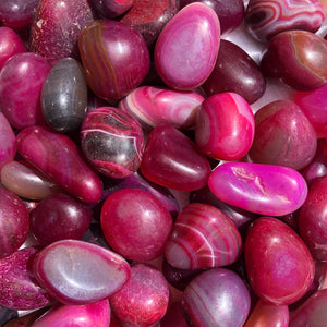 Pink Agate Tumbled Stones